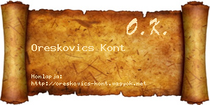 Oreskovics Kont névjegykártya
